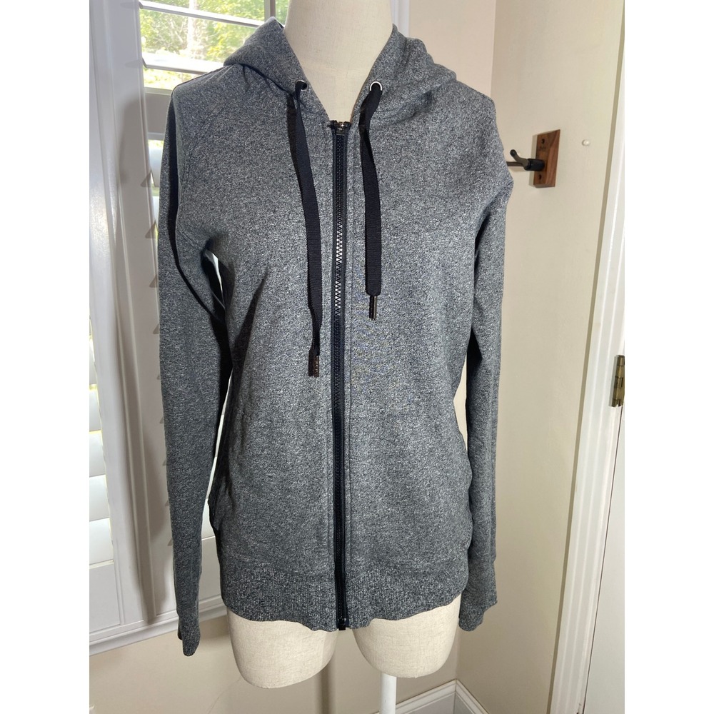 Vintage Lululemon Double-Knit Full Zip Hoodie Sz 6 Heathered Grey EUC